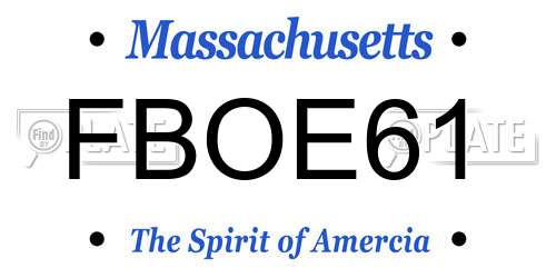 FBOE61 Massachusetts License Plate