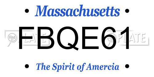 FBQE61 Massachusetts License Plate