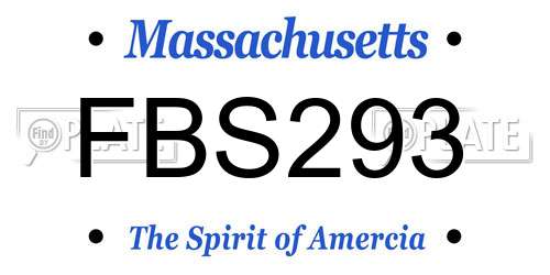 FBS293 Massachusetts License Plate