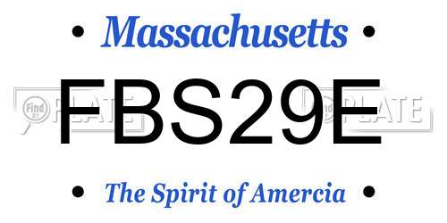 FBS29E Massachusetts License Plate