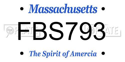 FBS793 Massachusetts License Plate