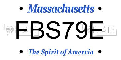 FBS79E Massachusetts License Plate