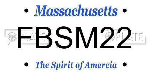 FBSM22 Massachusetts License Plate