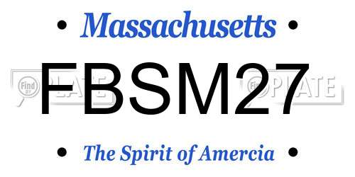 FBSM27 Massachusetts License Plate