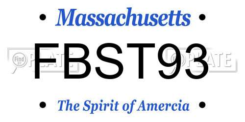 FBST93 Massachusetts License Plate