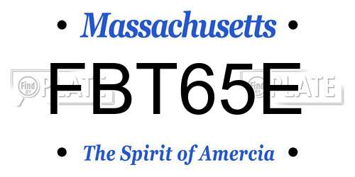 FBT65E Massachusetts License Plate