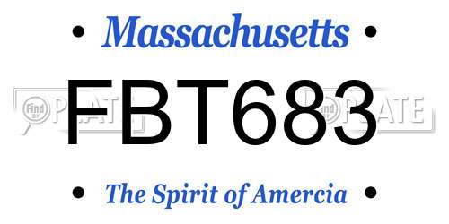 FBT683 Massachusetts License Plate