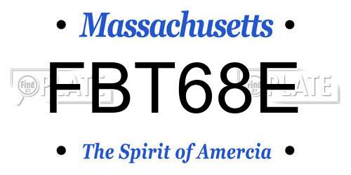 FBT68E Massachusetts License Plate