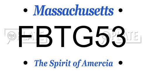 FBTG53 Massachusetts License Plate