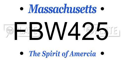 FBW425 Massachusetts License Plate
