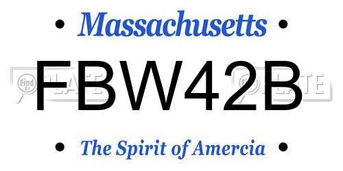 FBW42B Massachusetts License Plate