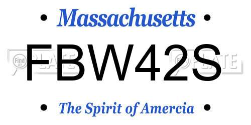 FBW42S Massachusetts License Plate
