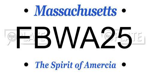 FBWA25 Massachusetts License Plate