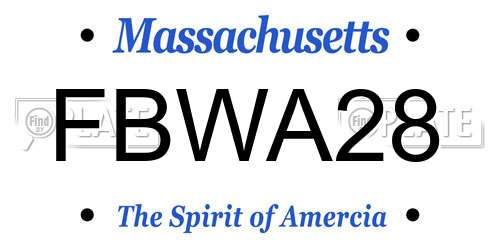 FBWA28 Massachusetts License Plate