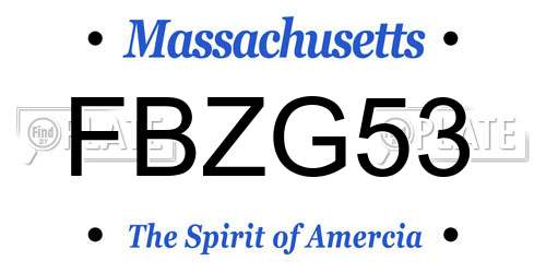 FBZG53 Massachusetts License Plate
