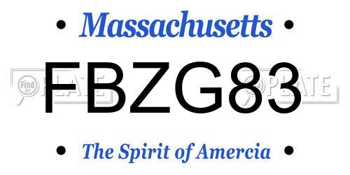 FBZG83 Massachusetts License Plate