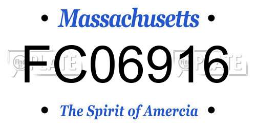 FC06916 Massachusetts License Plate