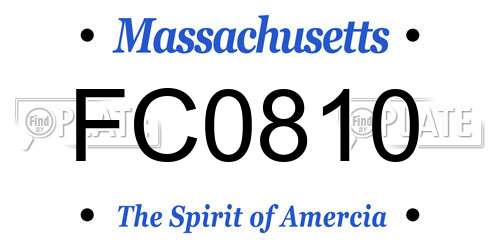 FC0810 Massachusetts License Plate