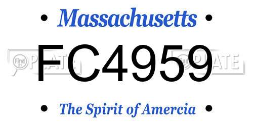 FC4959 Massachusetts License Plate