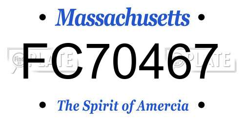 FC70467 Massachusetts License Plate