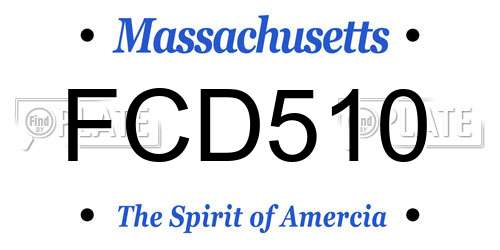 FCD510 Massachusetts License Plate