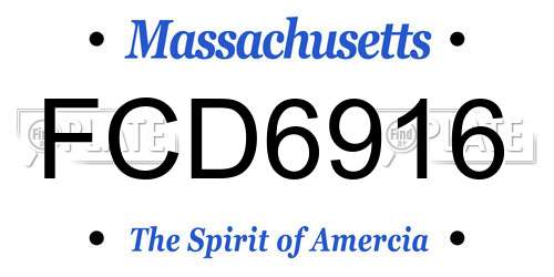 FCD6916 Massachusetts License Plate