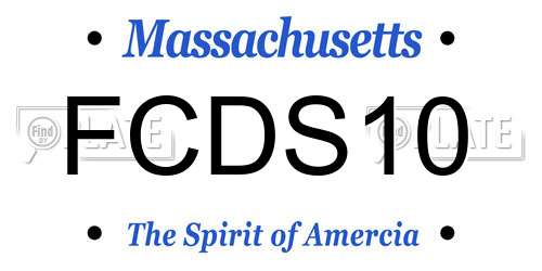 FCDS10 Massachusetts License Plate