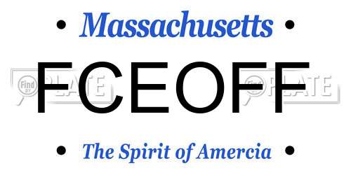 FCEOFF Massachusetts License Plate