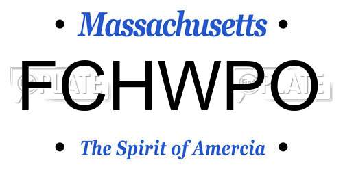 FCHWPO Massachusetts License Plate