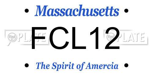 FCL12 Massachusetts License Plate