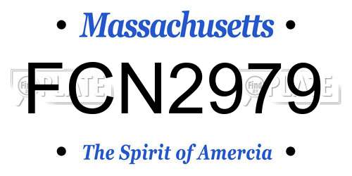 FCN2979 Massachusetts License Plate