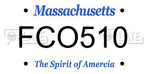 FCO510 Massachusetts License Plate