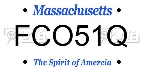 FCO51Q Massachusetts License Plate