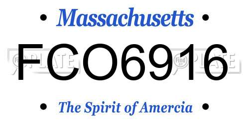 FCO6916 Massachusetts License Plate