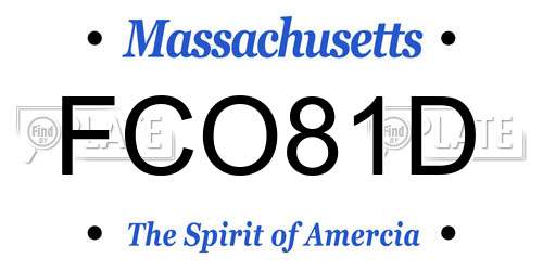 FCO81D Massachusetts License Plate