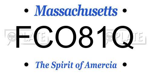 FCO81Q Massachusetts License Plate