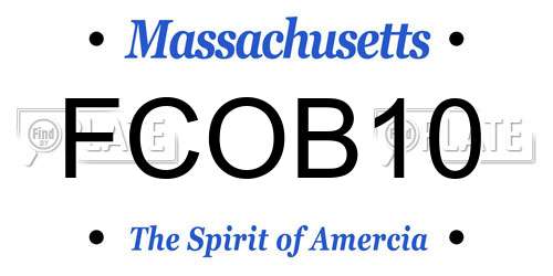 FCOB10 Massachusetts License Plate