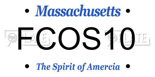 FCOS10 Massachusetts License Plate