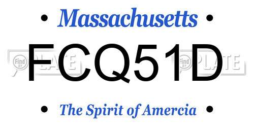 FCQ51D Massachusetts License Plate
