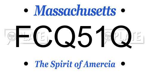FCQ51Q Massachusetts License Plate