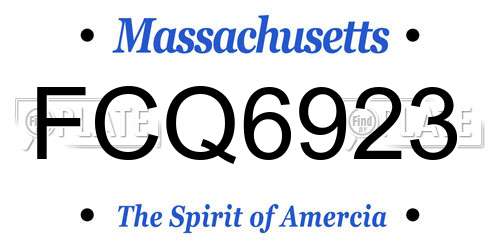 FCQ6923 Massachusetts License Plate