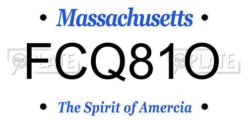 FCQ81O Massachusetts License Plate