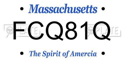 FCQ81Q Massachusetts License Plate