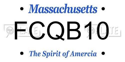 FCQB10 Massachusetts License Plate