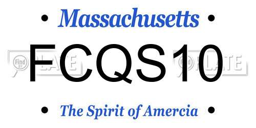 FCQS10 Massachusetts License Plate