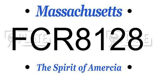 FCR8128 Massachusetts License Plate