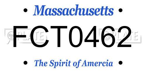 FCT0462 Massachusetts License Plate