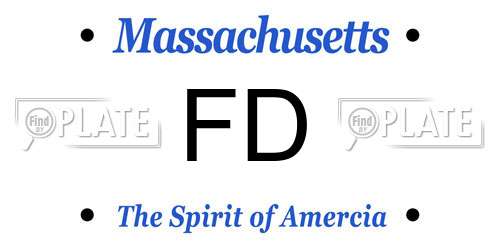 FD Massachusetts License Plate