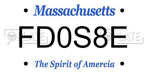 FD0S8E Massachusetts License Plate