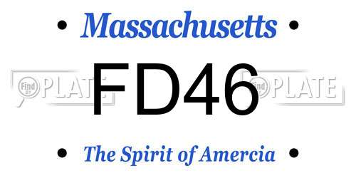 FD46 Massachusetts License Plate